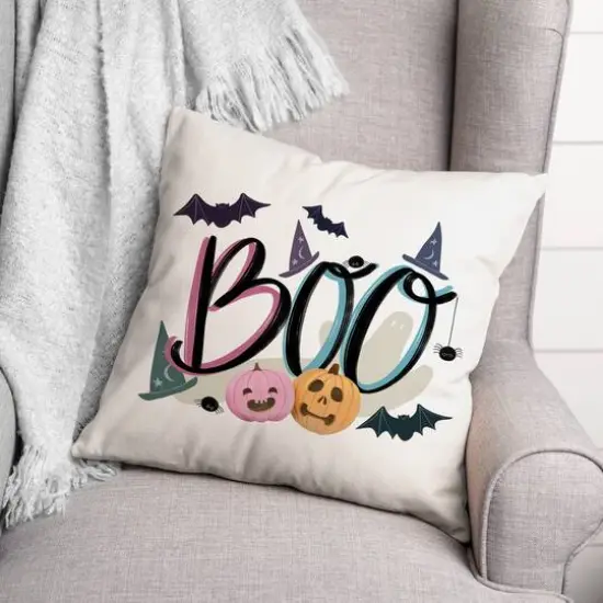 Boo Icons Throw Pillow {3}