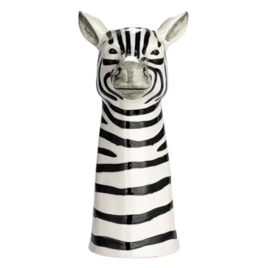 Hello Honey&reg; 11.5" White & Black Hand-Painted Decorative Stoneware Zebra Vase {13}