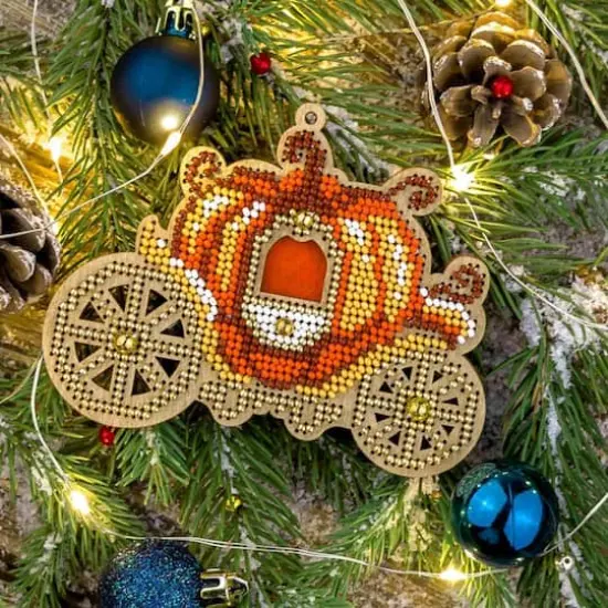 Wonderland Crafts Pumpkin Carriage Bead Embroidery on Wood Kit {3}