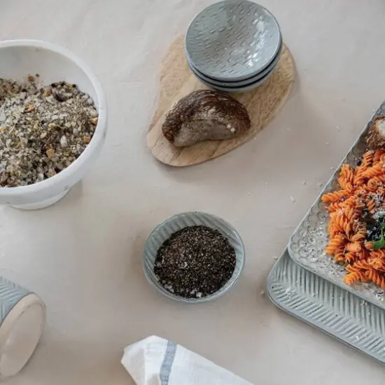 Hello Honey&reg; Blue & White Stripes Cotton Tea Towels with Tassels Set {5}