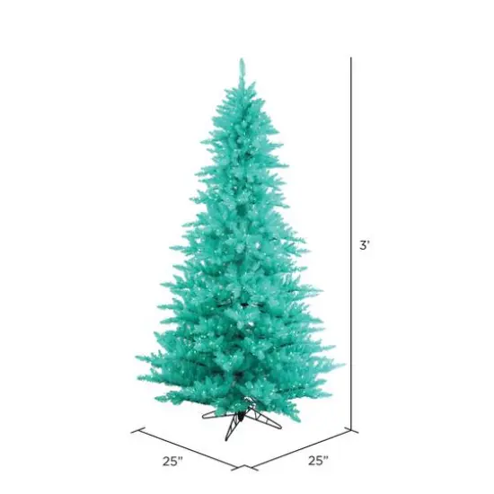 3ft. Pre-Lit Aqua Fir Artificial Christmas Tree, Aqua Lights {3}
