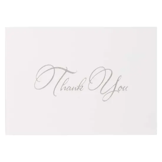 JAM Paper Thank You Card Set with Silver Script, 25ct. {4}