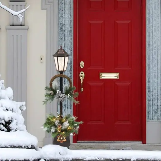 4ft. Pre-Lit Christmas Lamp Post {3}