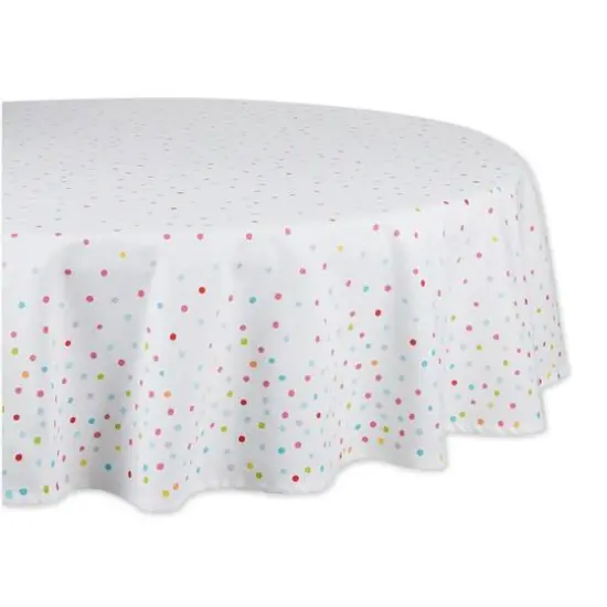 DII&reg; 70" Round Confetti Toss Printed Tablecloth {1}