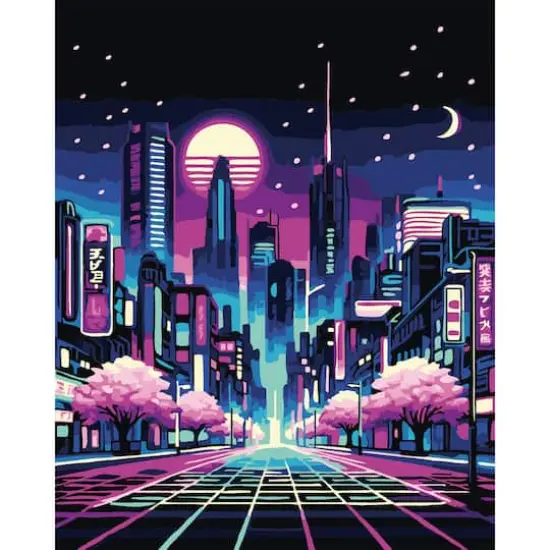 8" x 10" Futuristic City Paint-by-Number Kit with Wood Display Hanger by Artist's Loft&reg; {1}