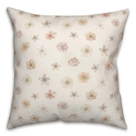 Florals Throw Pillow White {3}