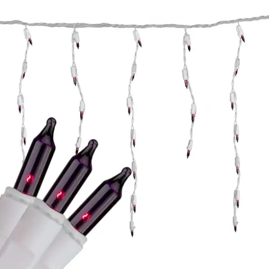 Brite Star 100ct. Purple Mini Icicle Christmas String Lights with White Wire {4}