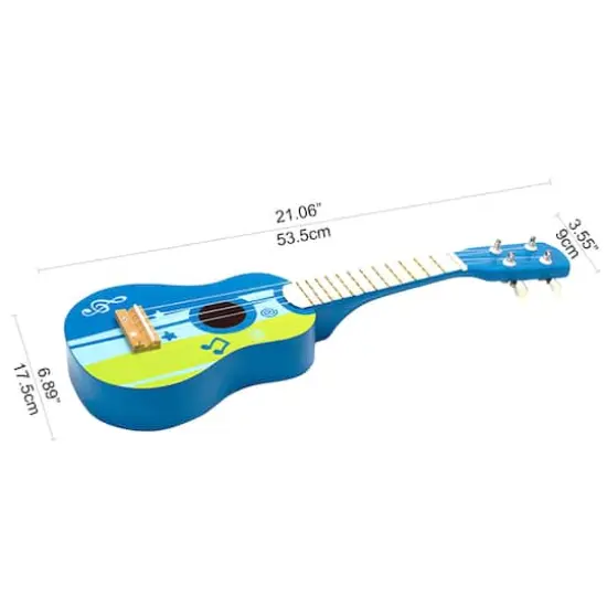 Hape Blue & Green Kid's Wooden Toy Ukulele {4}