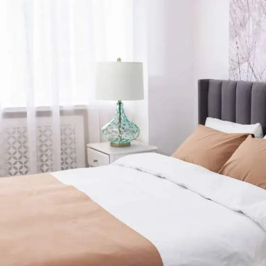 Lalia Home Classix 24" Blue Dimpled Colored Glass Table Lamp {6}