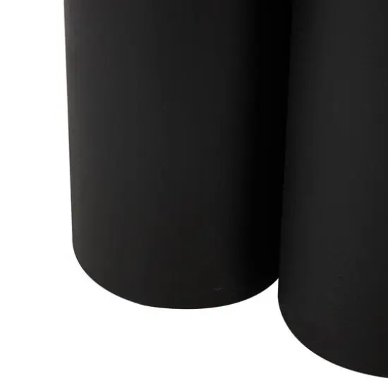 19.75" Black Metal Side End Accent Table with White Marble Tabletop {8}