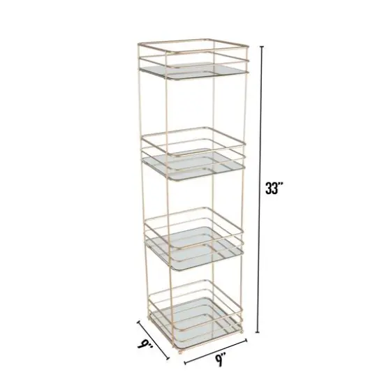 Elle D&eacute;cor Satin Gold 4 Tiered Spa Tower {3}