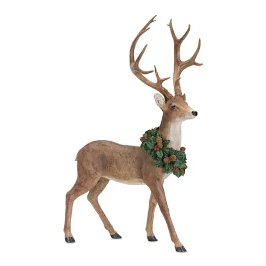 Deer with Wreath Figurine Set, 28" & 28.5" {3}