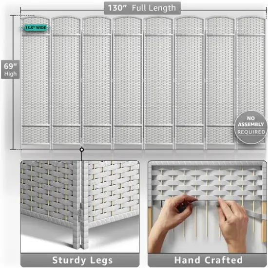 Sorbus Folding Divider Panel White {6}