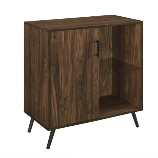 Walker Edison 30" Dark Walnut 1 Door Modern Wood Accent Cabinet {1}
