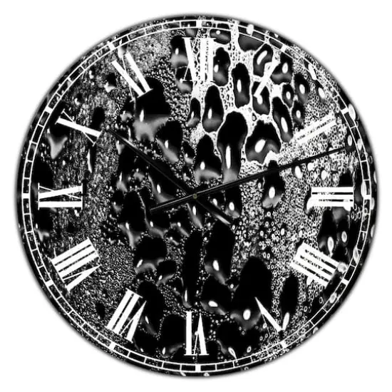 Designart 'Abstract Droplets 15 Oversized Modern Wall Clock {1}