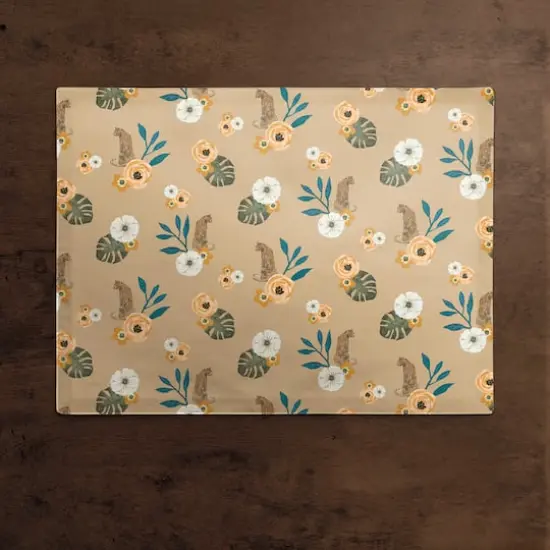 Tropical Jag Cotton Twill Placemat Beige {3}