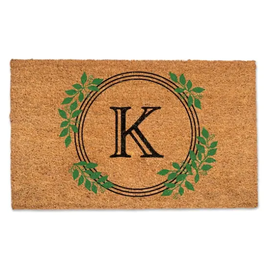 Laurel Circle Monogram Door Mat K {1}