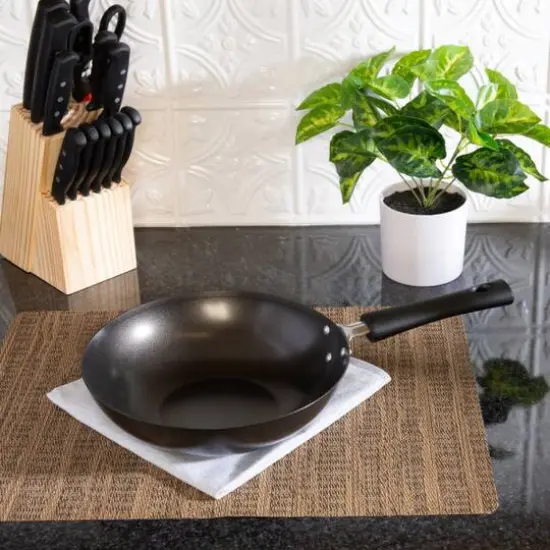 Joyce Chen 9.5" Carbon Steel Nonstick Stir Fry Pan with Bakelite Handle {1}