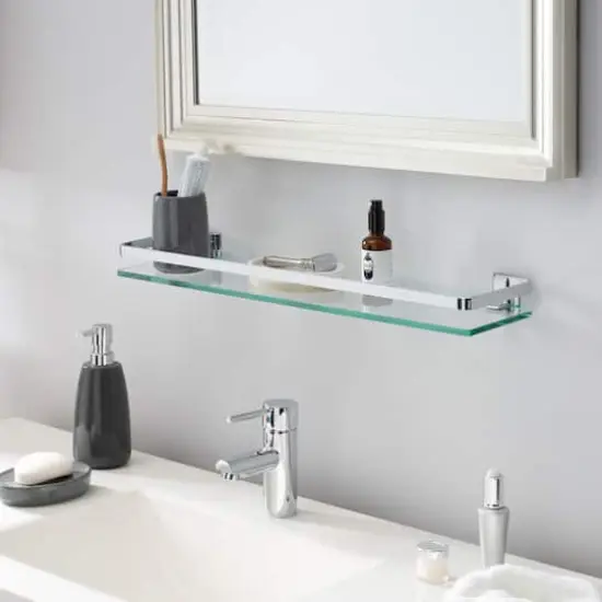 Organize It All Wall Mounted Glass Shelf  {3}