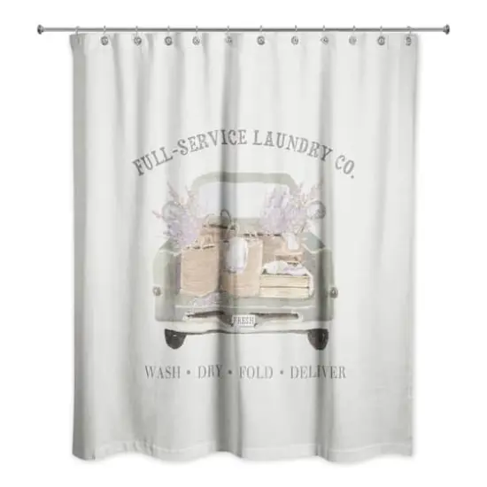 Laundry Truck Service Round 71" x 74" Shower Curtain {3}
