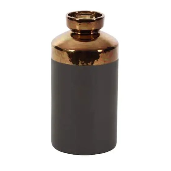 CosmoLiving by Cosmopolitan Set of 3 Grey Ceramic Contemporary Vase, 8", 10", 12" {4}