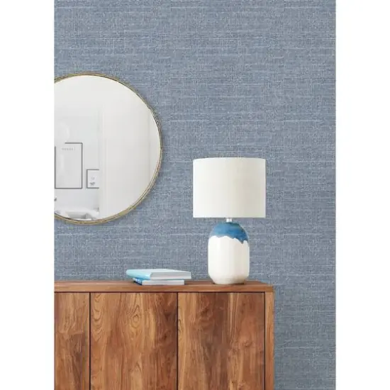 RoomMates Blue Tweed Peel & Stick Wallpaper {3}