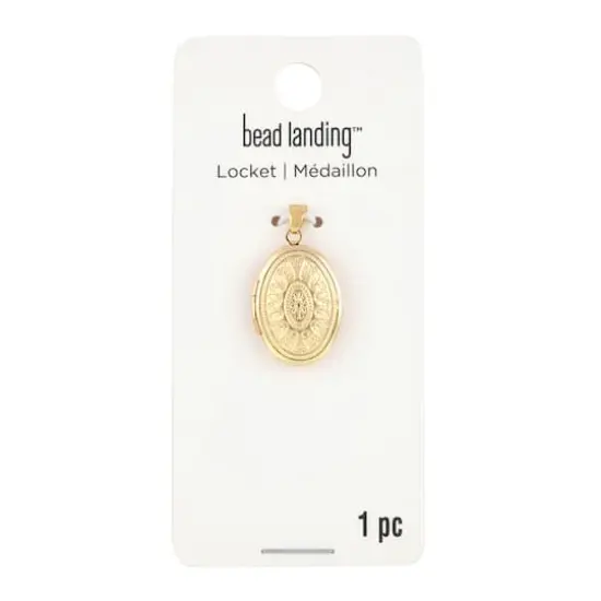 Etched Gold Oval Locket by Bead Landing&trade; {1}