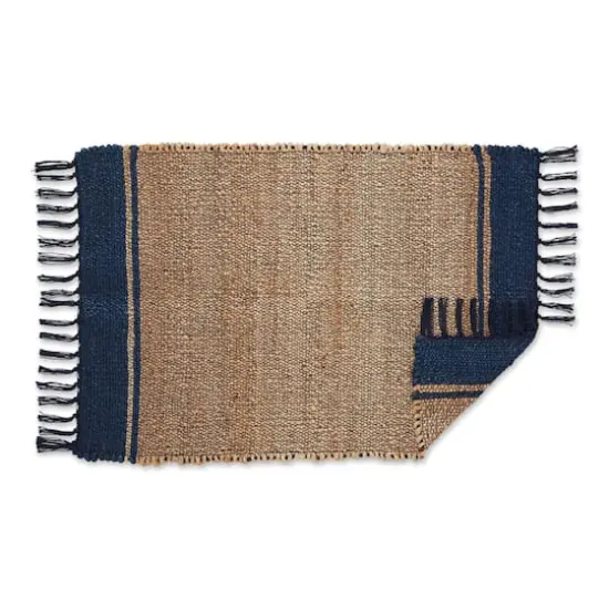 DII&reg; French Blue With Natural Jute Stripes Hand-Loomed Rug, 2ft. x 3ft. {4}