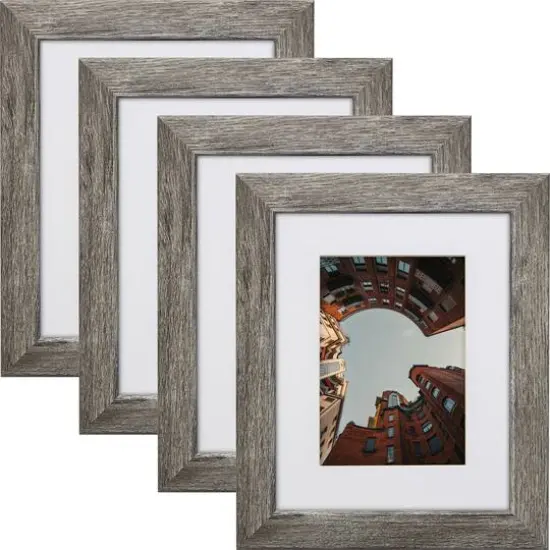 Craig Frames 4 Pack: Bauhaus 125 Barnwood Gray Picture Frame with Mat {7}