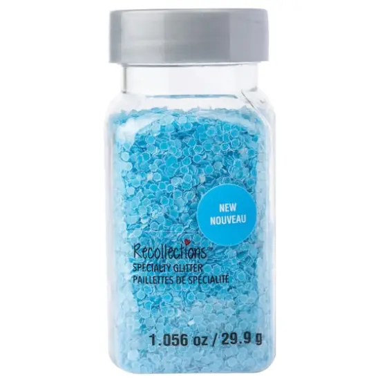 Glow-in-the-Dark Hexagon Specialty Glitter by Recollections&trade; Blue {1}