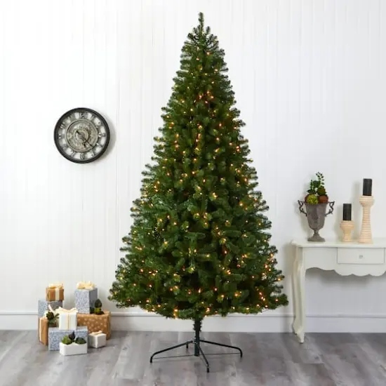 9ft. Pre-Lit Virginia Fir Artificial Christmas Tree, Clear Lights {3}