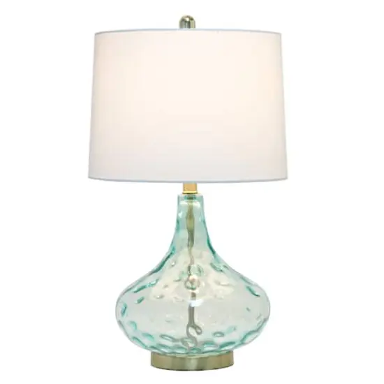 Lalia Home Classix 24" Blue Dimpled Colored Glass Table Lamp {3}