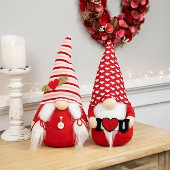 12" Plush I Heart U Valentine's Day Gnomes Set {3}