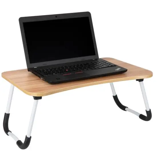 Mind Reader Freestanding Portable Foldable Lap Desk with Fold-Up Legs Beige {9}