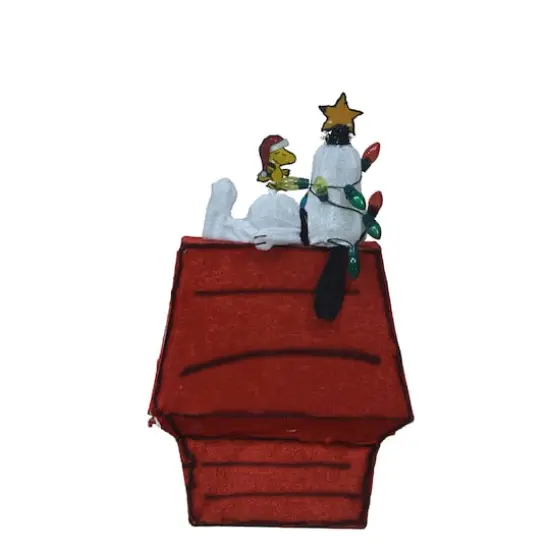 Peanuts&reg; 2ft. 3D Pre-Lit Snoopy on Dog House with Star Yard Art {4}