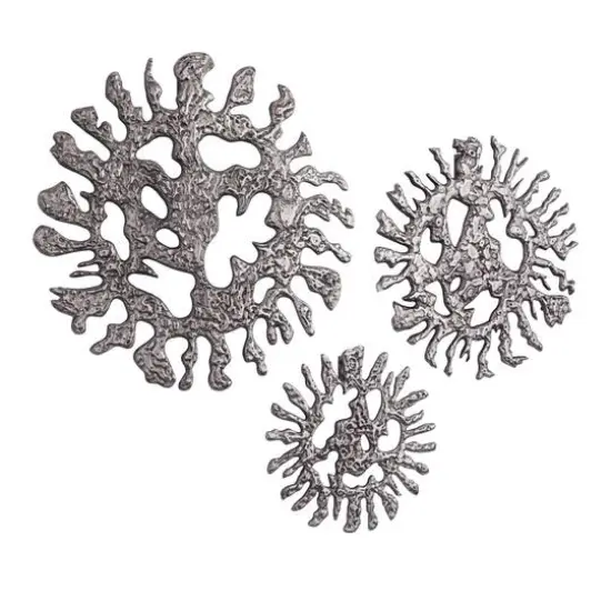 Set of 3 Silver Aluminum Modern Wall Decor, 25" x 25" x 25" {3}