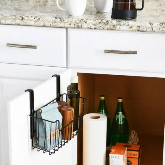 Household Essentials Over the Door Cut Out Metal Basket {4}