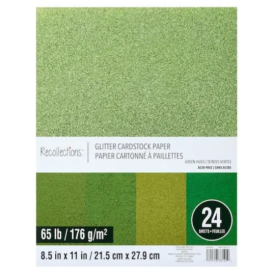 Green Glitter Cardstock Paper by Recollections&trade;, 8.5" x 11" {1}