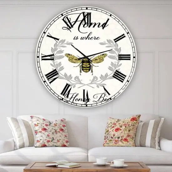 Designart Honey Bee Oversized Cottage Wall Clock {3}