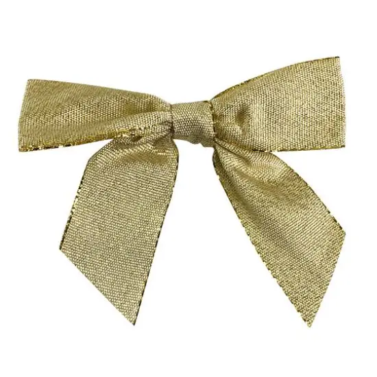 JAM Paper 7/8" Metallic Glimmer Large Twist Tie Bows, 100ct. Gold {1}