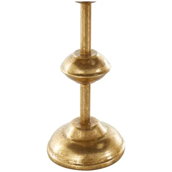 Gold Metal Slim Candle Holder Set {5}