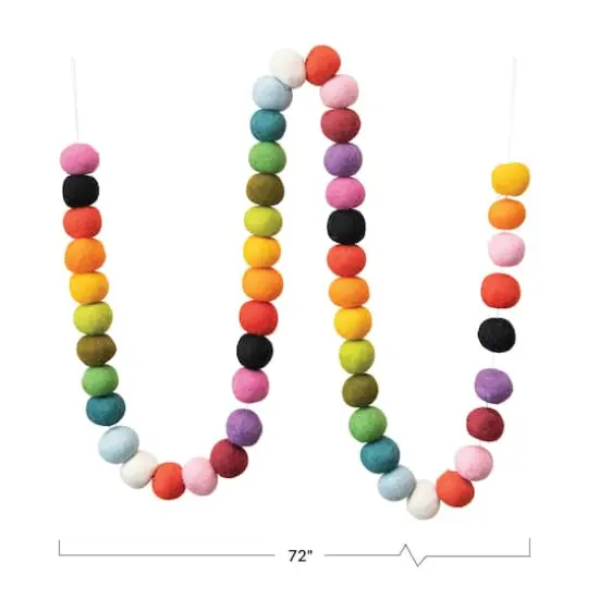 Hello Honey&reg; 6ft. Multicolor Wool Felt Ball Garland {5}