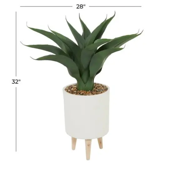 2.5ft. Potted White Plastic Modern Artificial Foliage {7}