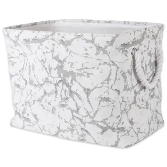 DII&reg; Medium Rectangle Marble White Polyester Bin {1}