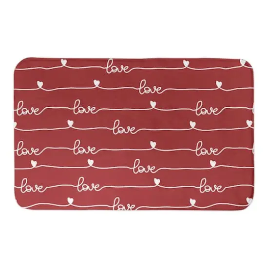 Love Script Pattern 21" x 34" Bath Mat {1}