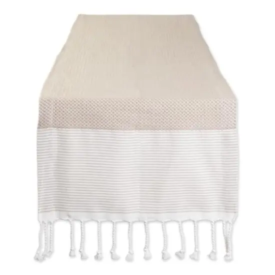 DII&reg; 108" Stone Bordered Dobby Table Runner {1}