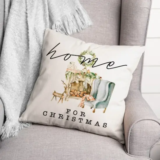 Home For Christmas Quilt Throw Pillow {4}