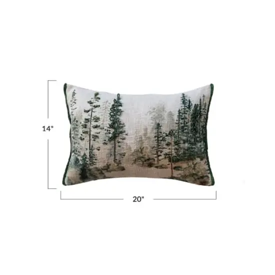 Hello Honey&reg; 20" Embroidered Trees Cotton Lumbar Pillow {5}