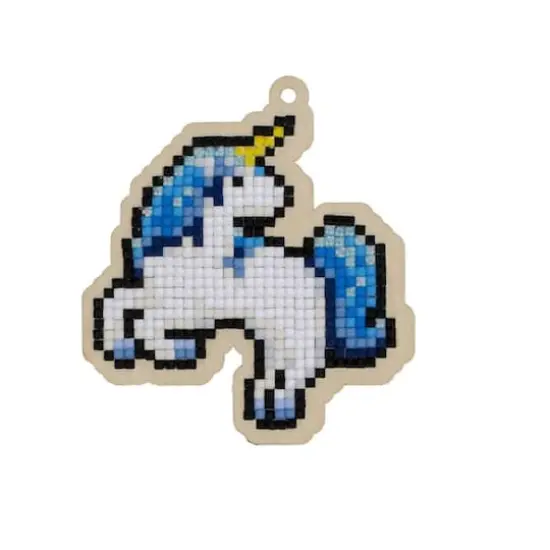 Wizardi Diamond Painting Ornament Kit Blue Unicorn {1}