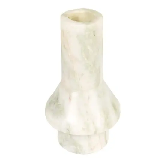 Hello Honey&reg; 4.5" White & Green Verdant Marble Taper Candle Holder {1}
